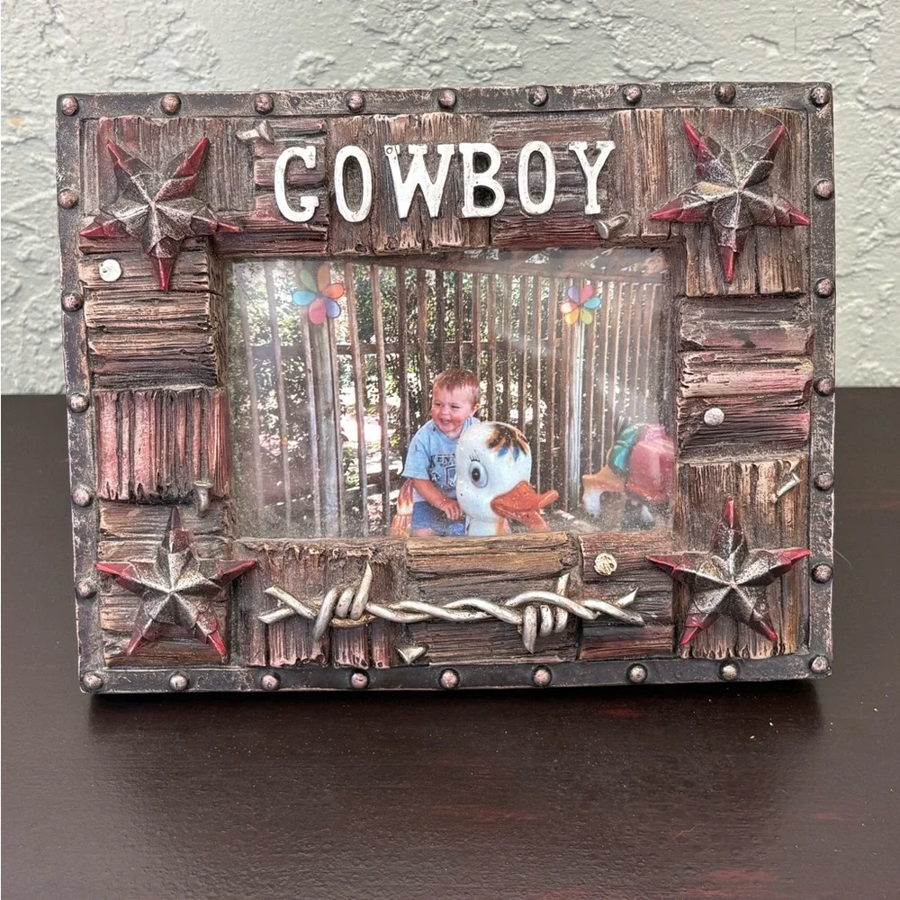 Picture Frame 4” x 6” Red Shed Home & Gifts Western/Rustic Theme “Cowboy”